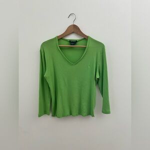 Vintage Y2K Ralph Lauren Vibrant Green Long Sleeve Top